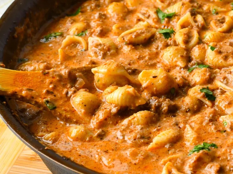 Creamy Beef and Shells